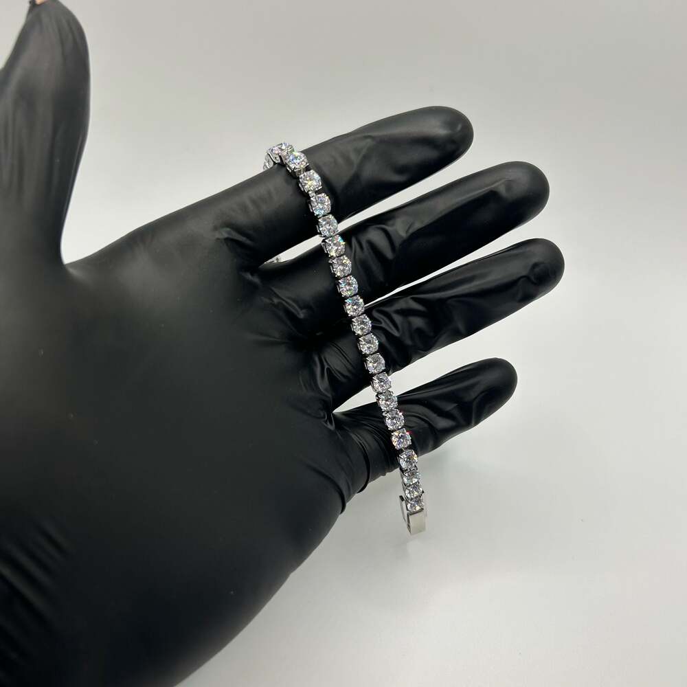 Moissanite Tennis Bracelet VVS1  Silver 5mm 7 Inch Brand New No Pass Mens